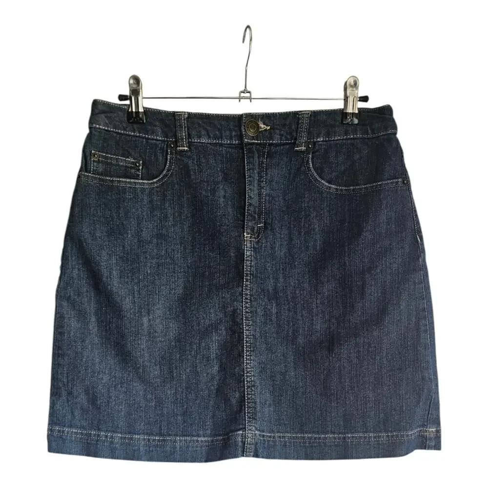 Croft & Barrow Skort Size 8 Jean Denim Stretch Pockets Med Wash